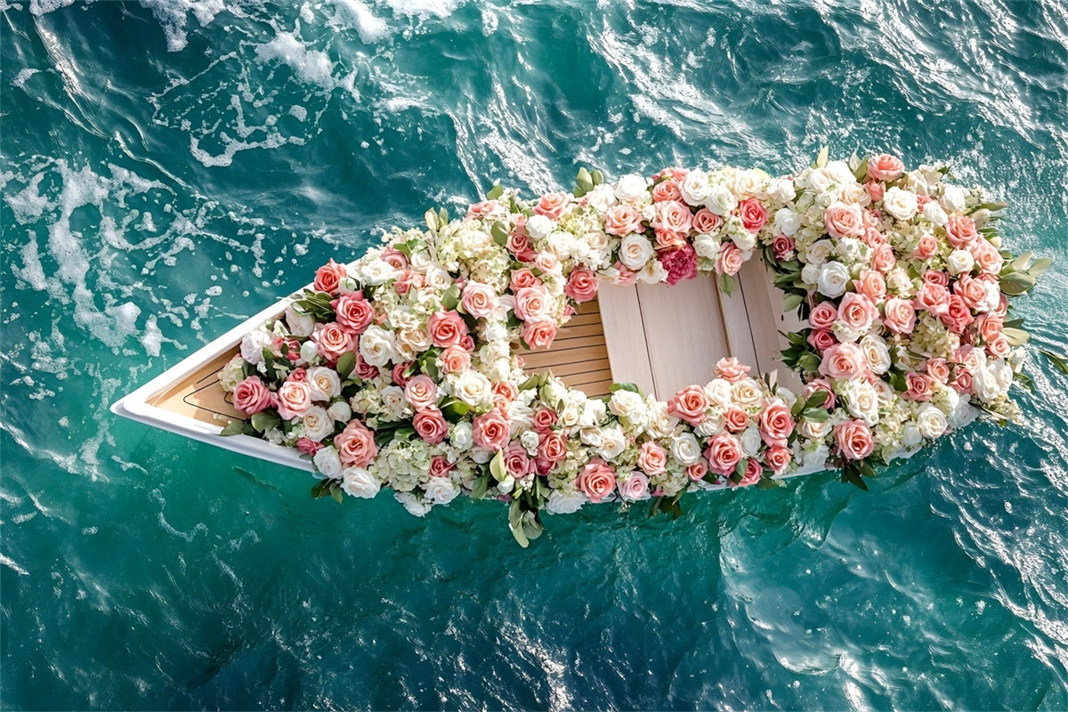 Sommer-Fotohintergrund Schwimmende Blumen Traum Boot Hintergrund GQ6-52