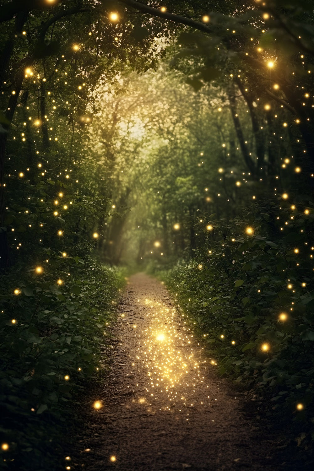 Forest Backdrops Golden Glow Woodland Path Summer Backdrops GQ6-65