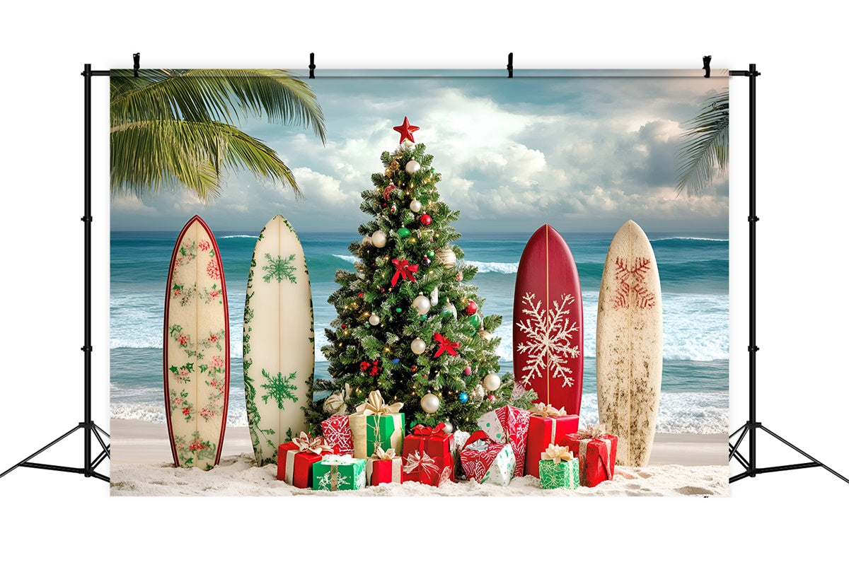Sommer-Hintergrundbilder Tropical Surf Beach Weihnachts-Hintergrundbilder GQ6-9