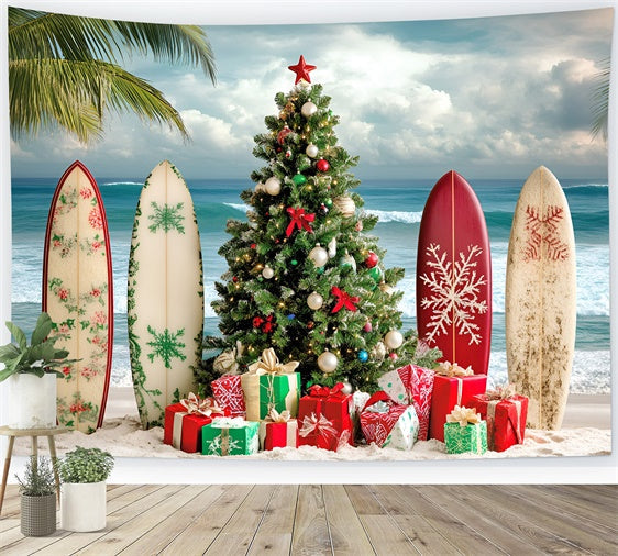 Sommer-Hintergrundbilder Tropical Surf Beach Weihnachts-Hintergrundbilder GQ6-9