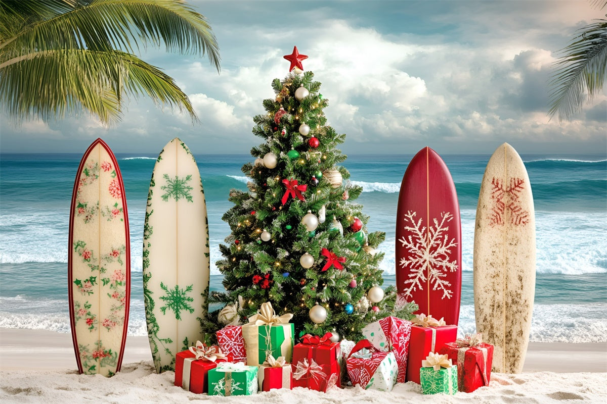 Sommer-Hintergrundbilder Tropical Surf Beach Weihnachts-Hintergrundbilder GQ6-9