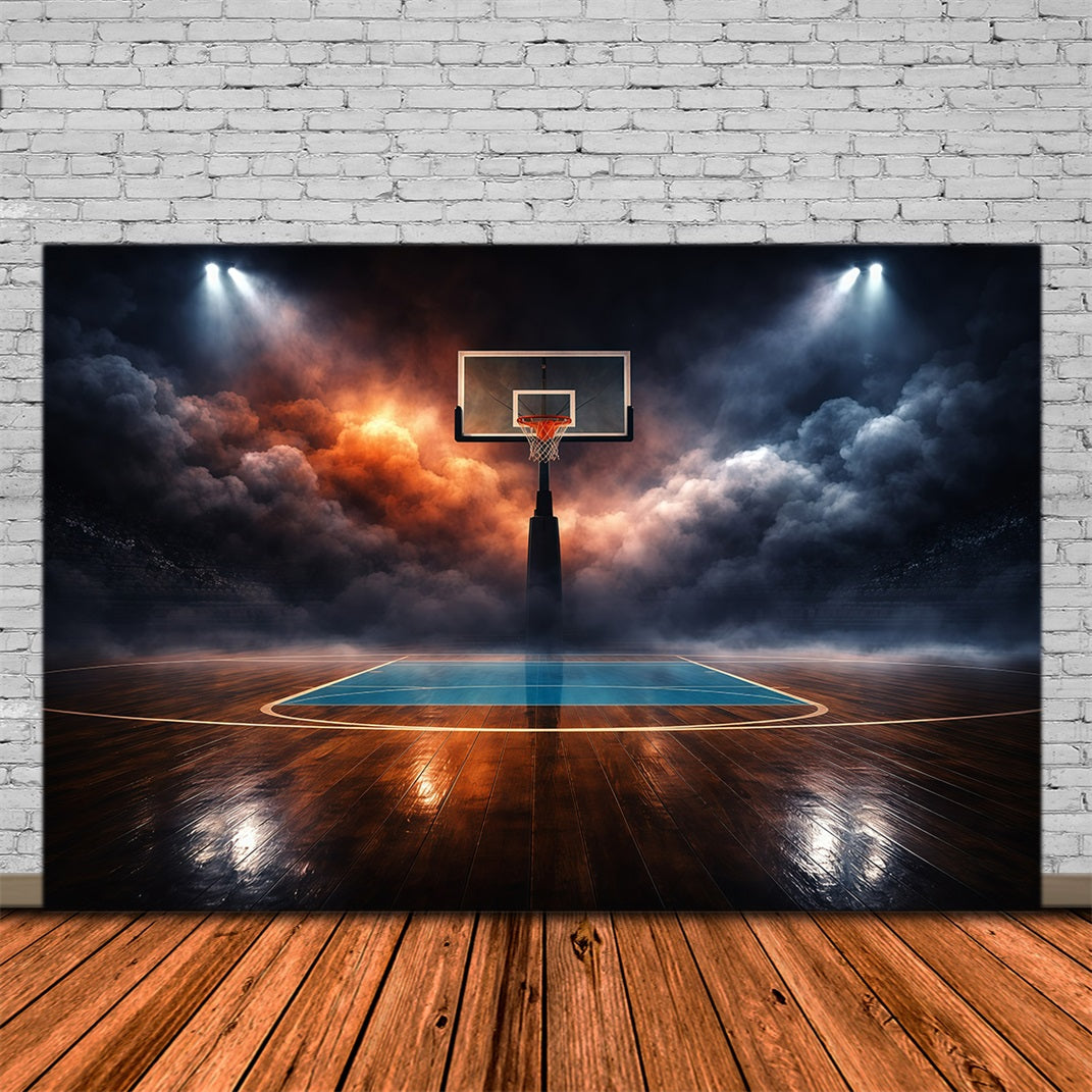 Basketball-Hintergrund Abstrakte Wolken Dramatisches Stadion Court Sport-Hintergründe GQ61-80