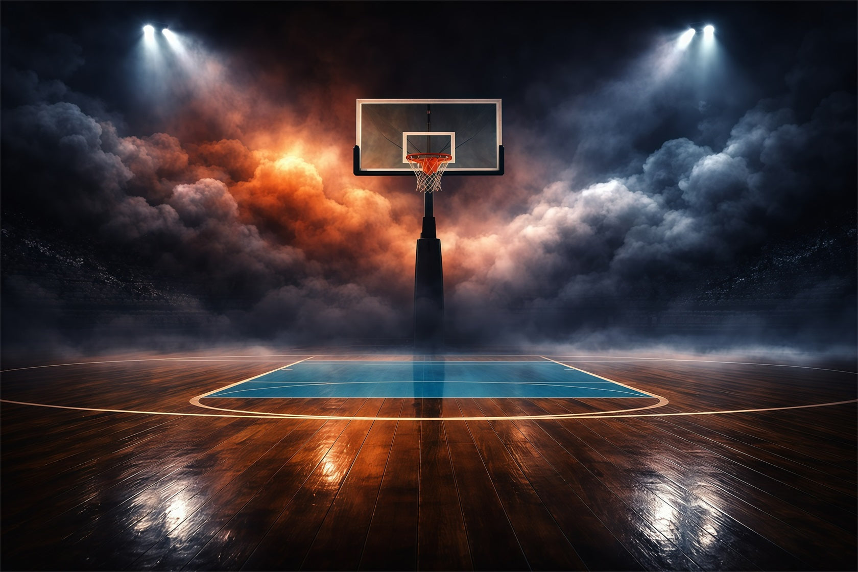 Basketball-Hintergrund Abstrakte Wolken Dramatisches Stadion Court Sport-Hintergründe GQ61-80