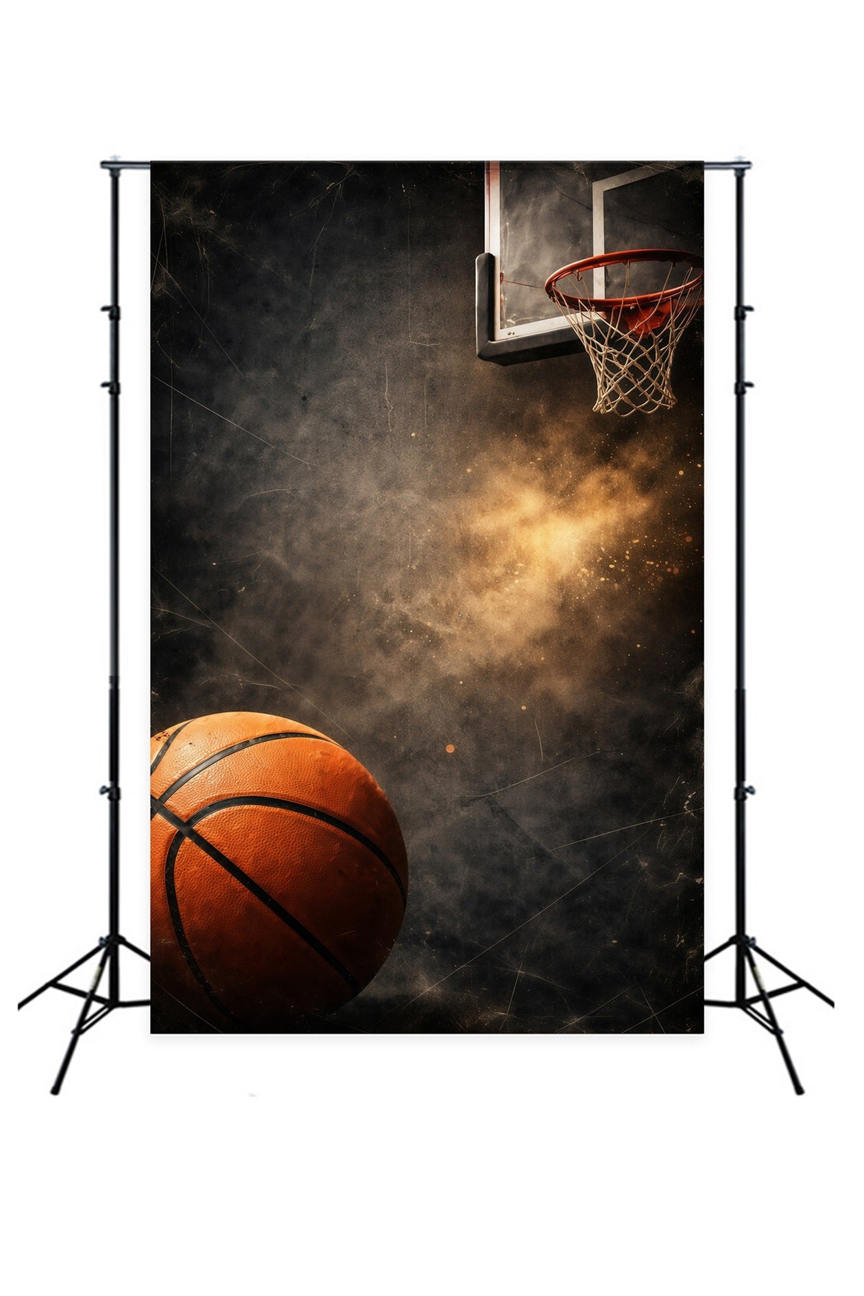 Basketball-Fotohintergrund Grunge Hoop Staub Explosion Sport-Themenhintergrund GQ61-87