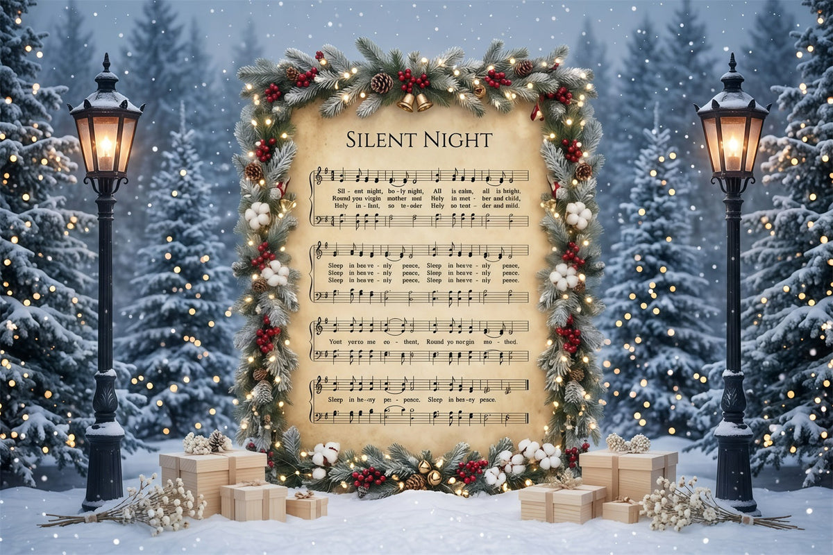 Weihnachtlicher Hintergrund Stille Nacht Notenblätter GQ610-116