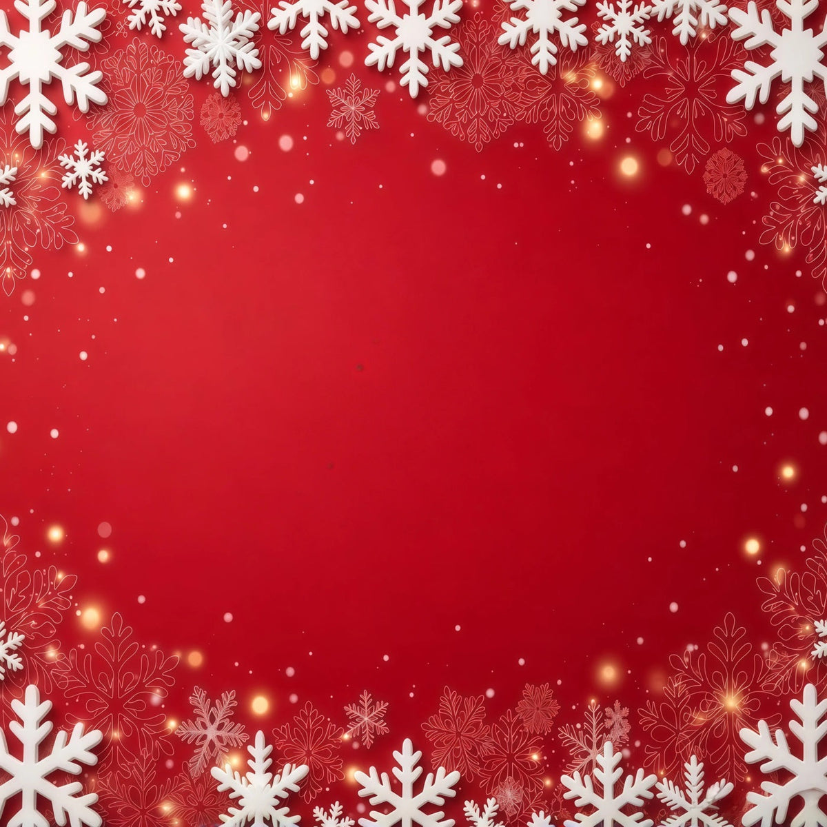 Weihnachtlicher Hintergrund Rote Schneeflocken Festlicher Rahmen GQ610-118