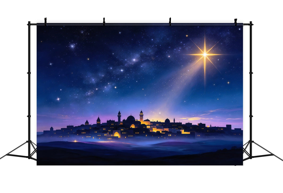 Krippenszene Hintergrund Bethlehems Skyline Leitstern GQ610-8