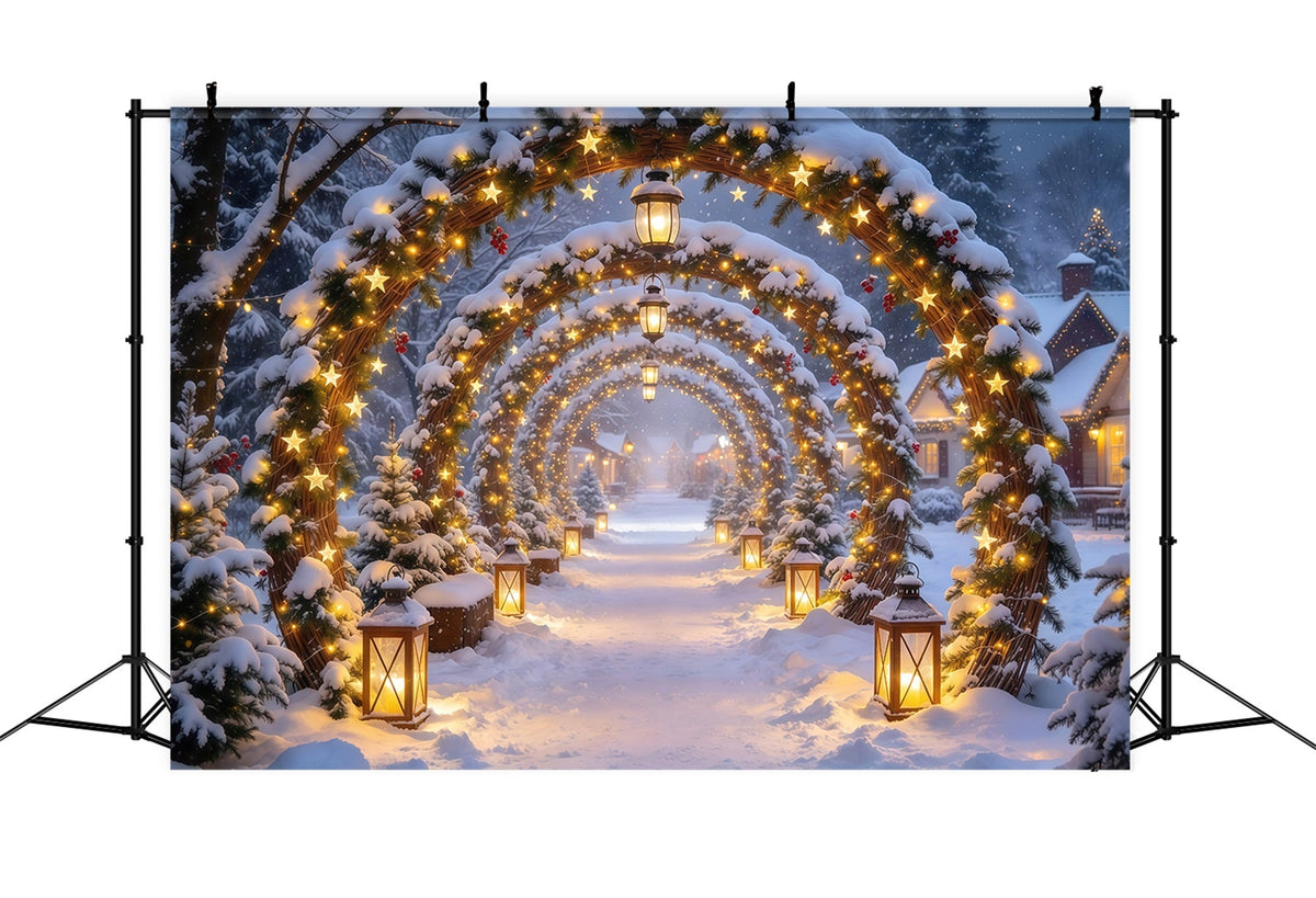 Weihnachtlicher Torbogen-Hintergrund Goldener Stern Laternenbogen GQ610-94