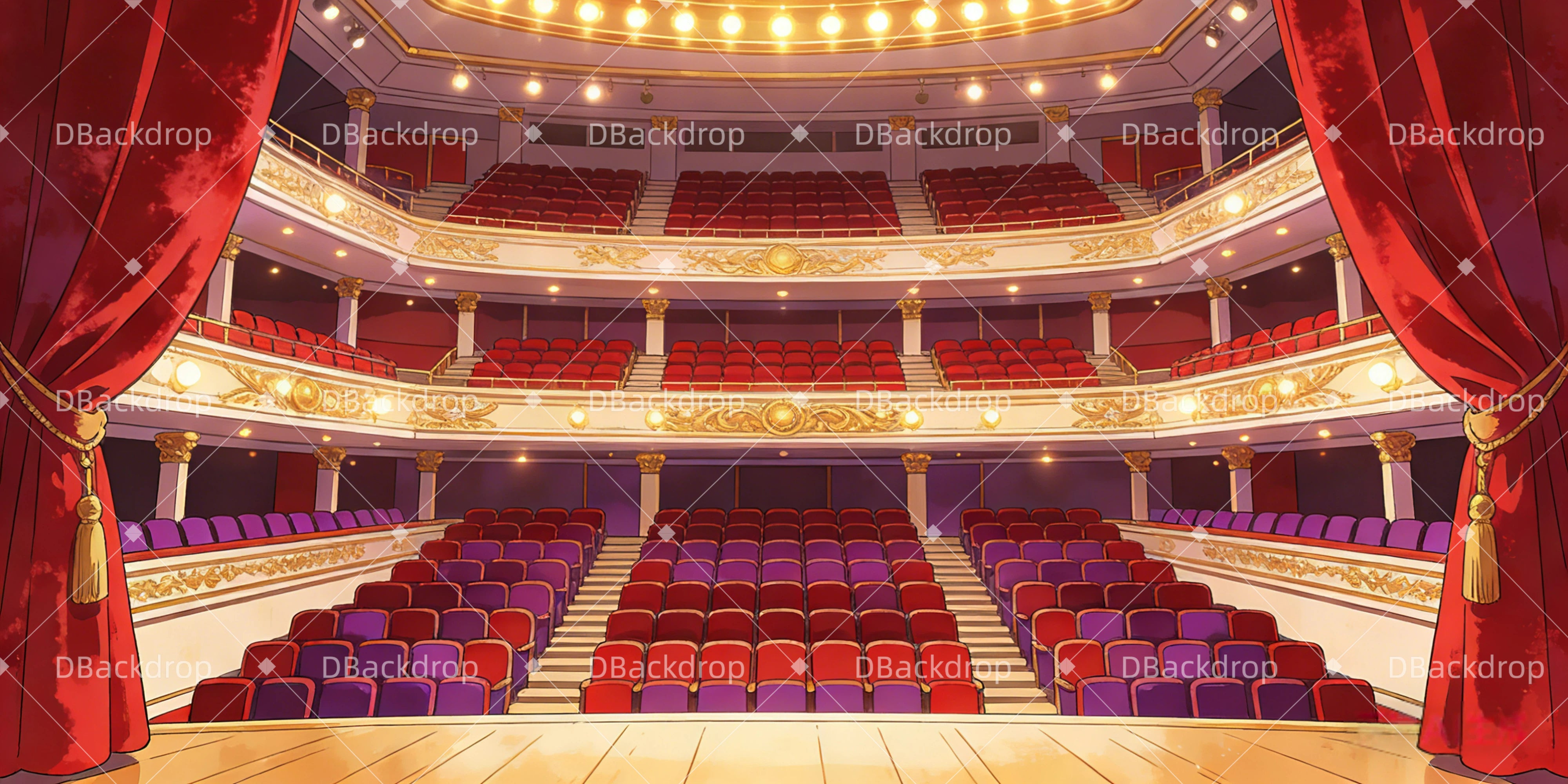 Bühnenhintergrund für Theater, Broadway-Bühnenhintergrund GQ63-T82