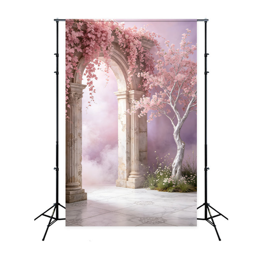Portrait-Hintergrund, Blush Blossom Marmorbogen, abstrakter Hintergrund GQ64-33