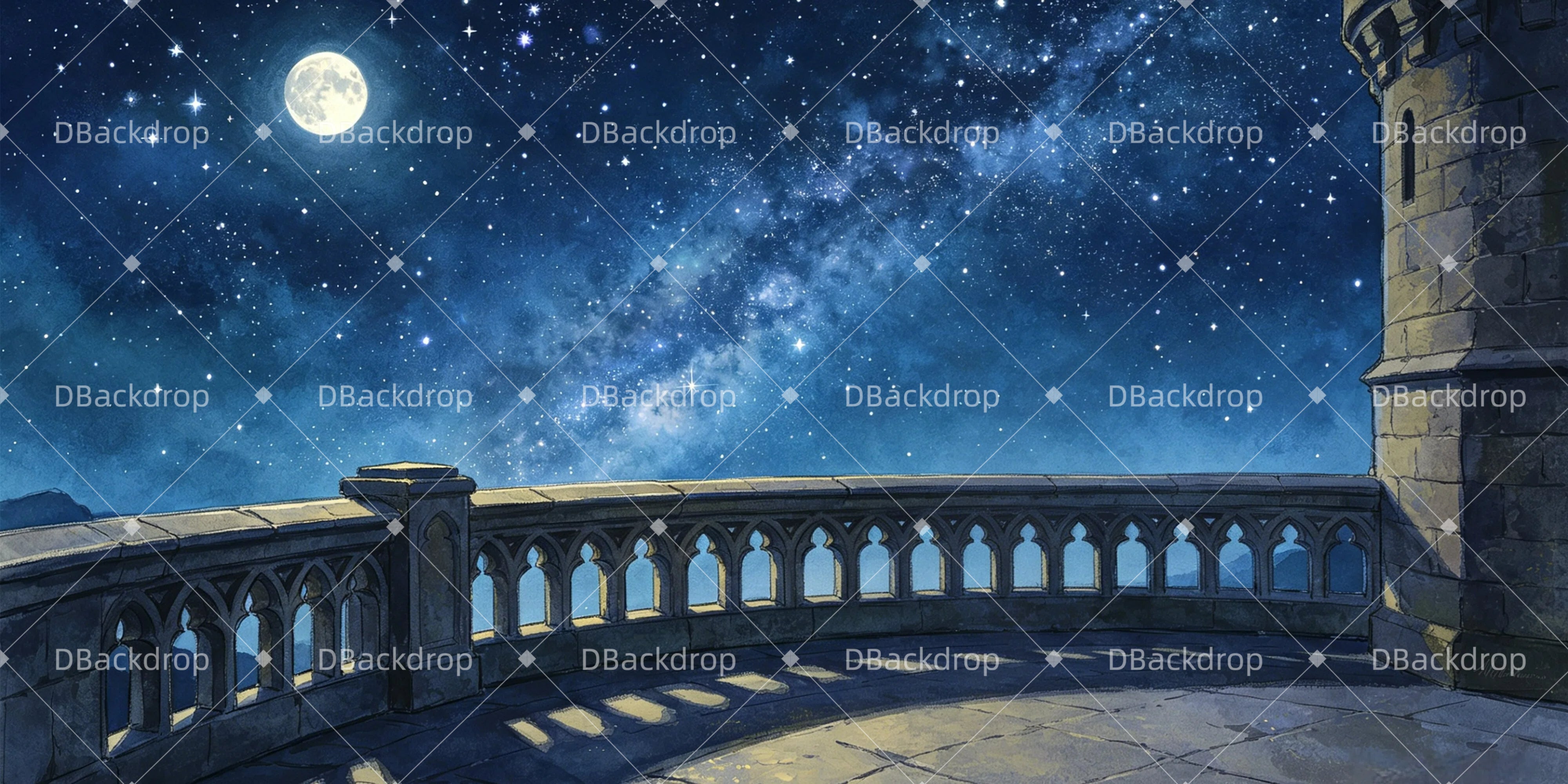 Bühnenhintergrund Astronomy Tower Kulissenhintergrund für Schulaufführungen GQ65-T17