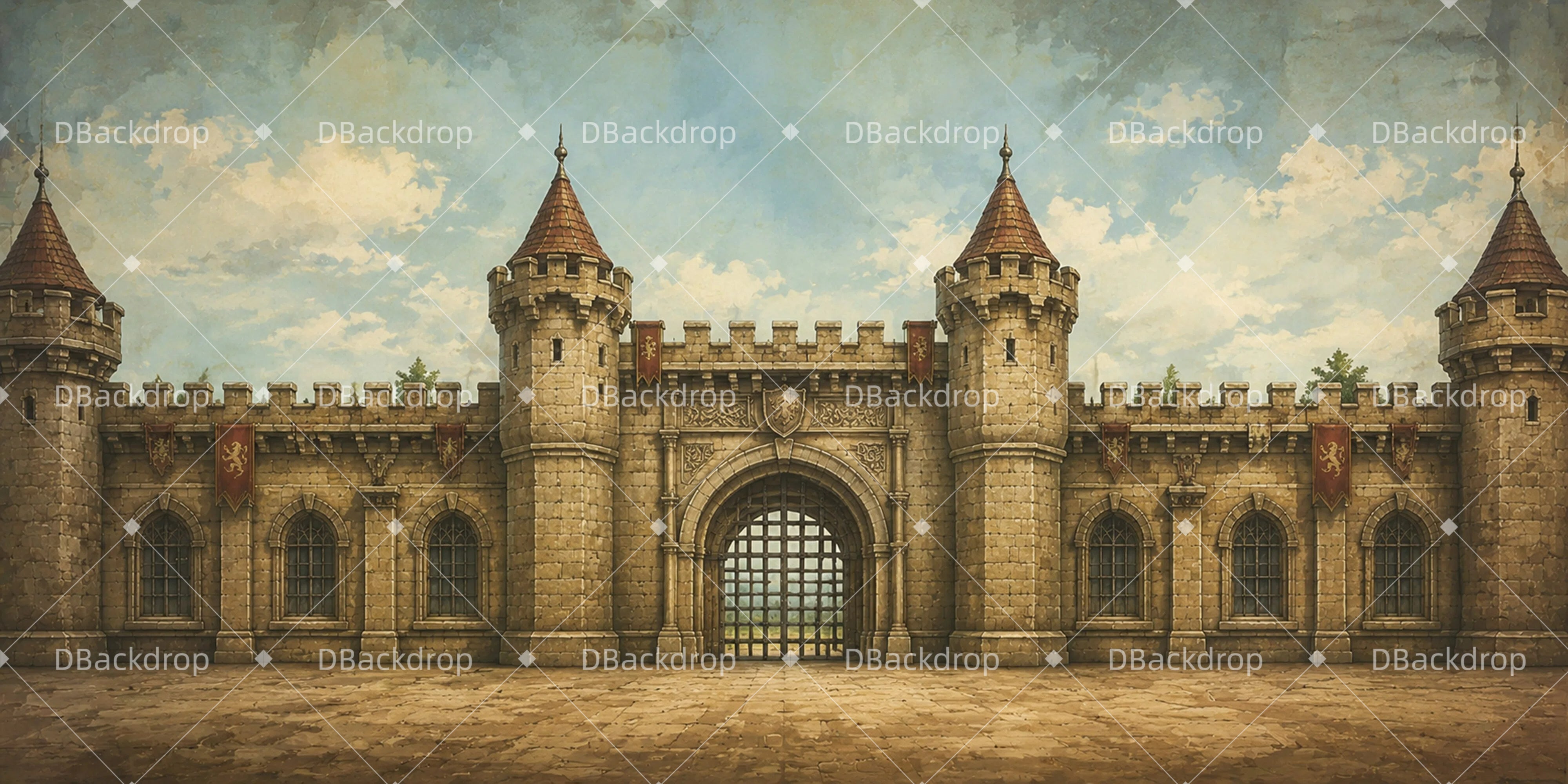 Theater Hintergrunds For Sale Medieval Castle Bühnenhintergrund GQ65-T20
