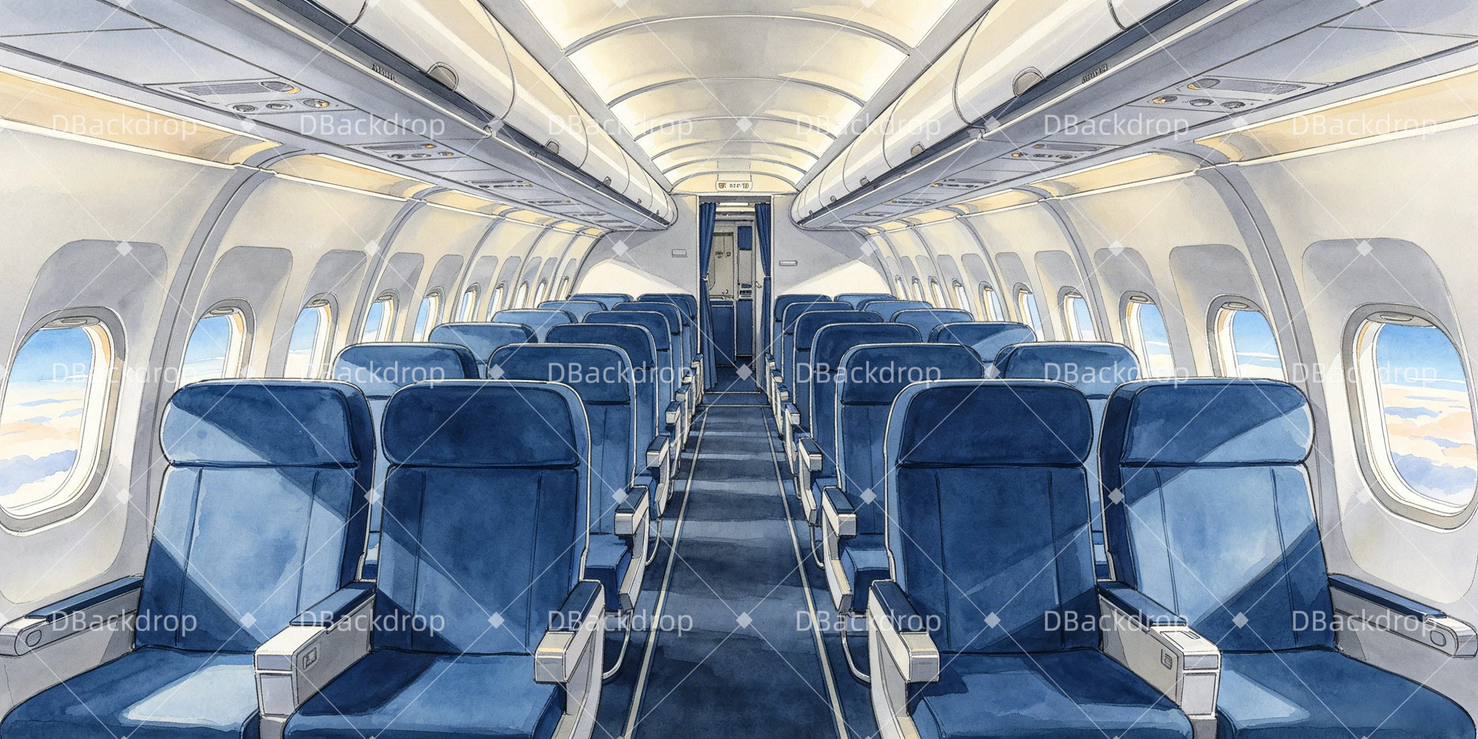 Theater Bühnenhintergründe Flugzeugkabine Kulissen für Aufführungen GQ65-T42