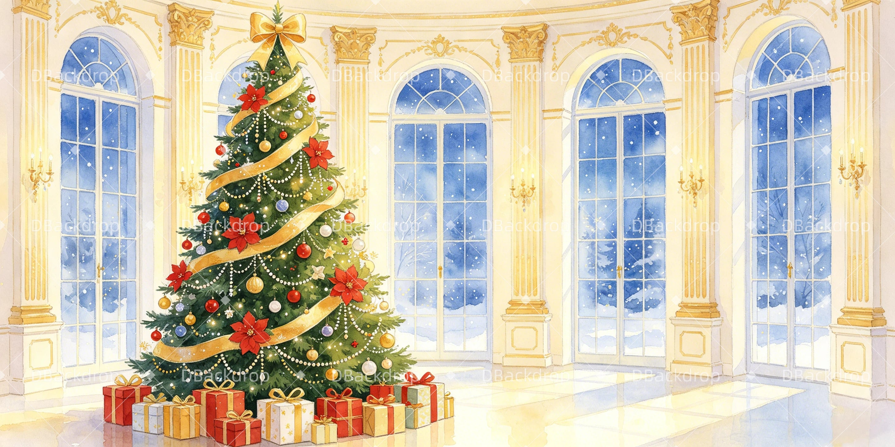 Ballettkulisse Der Nussknacker Kulisse für großen weihnachtlichen Ballsaal GQ65-T56