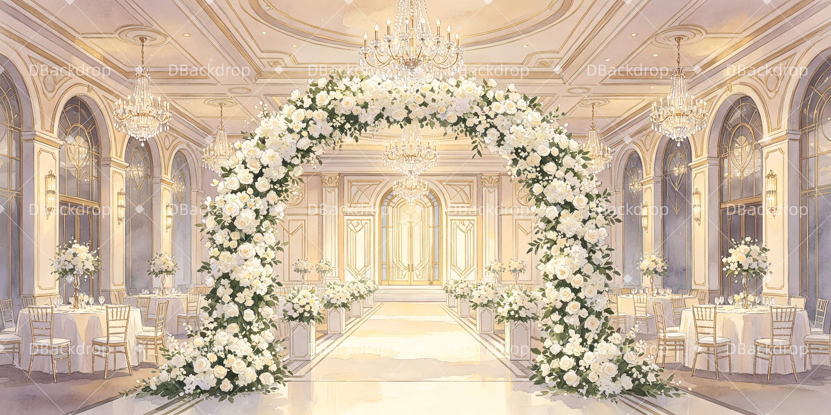 Theaterhintergrund Große Hochzeit Bühnenkulisse GQ66-T20