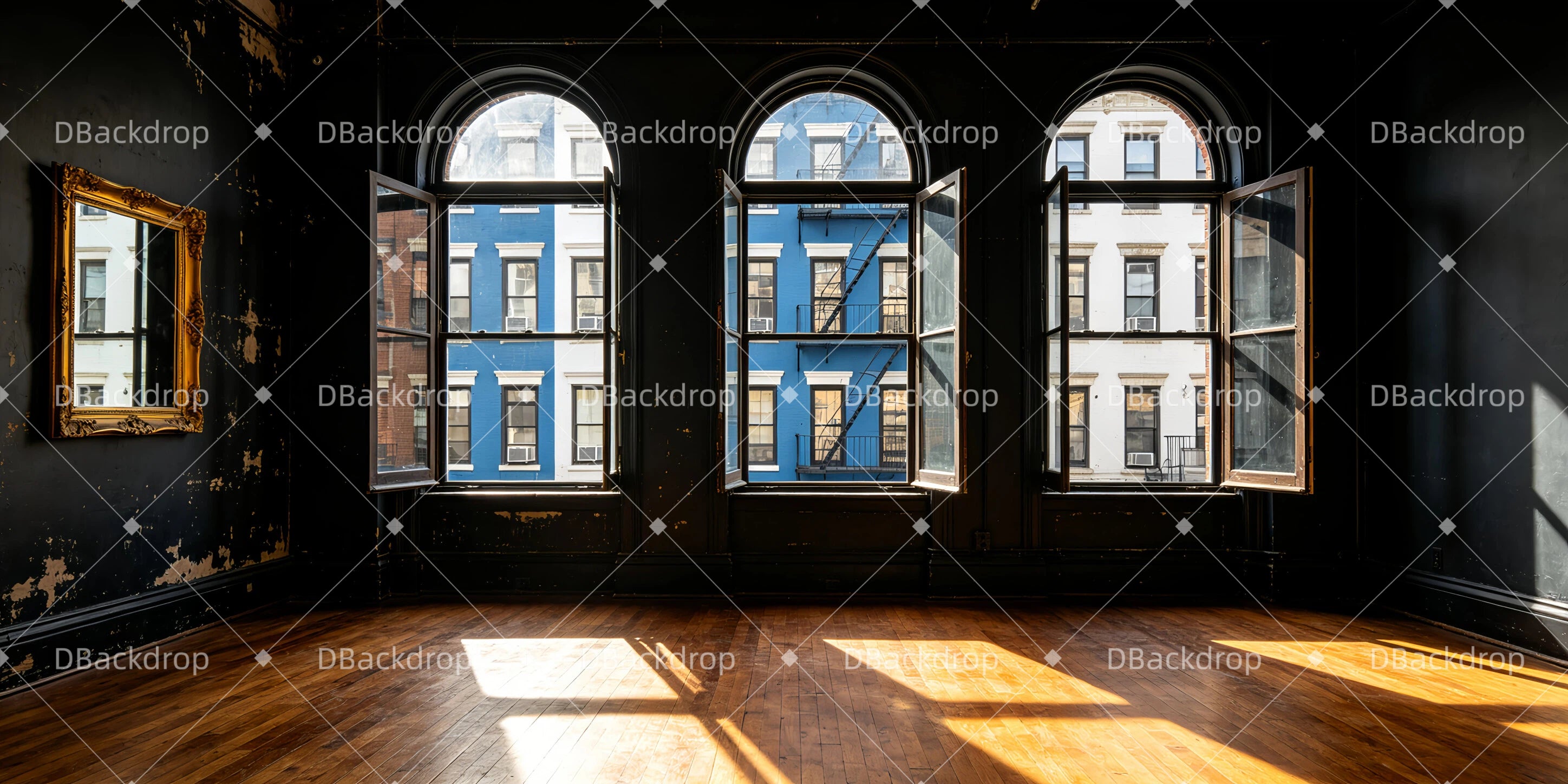 Großer Theaterhintergrund Brooklyn Apartment Bühnenkulisse GQ66-T4