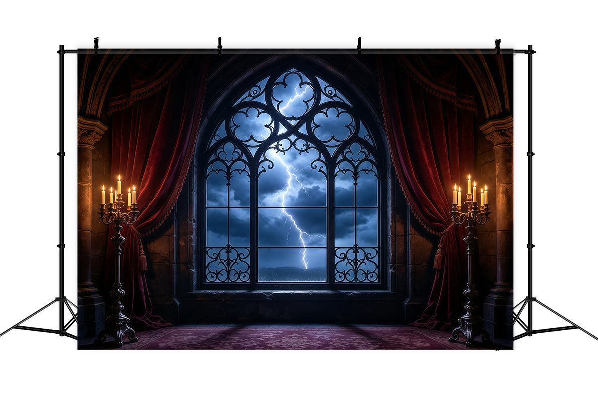 Vampir-Hintergrund Blitz-Gothic-Fensterkammer 8X8 Halloween-Hintergrund GQ67-102