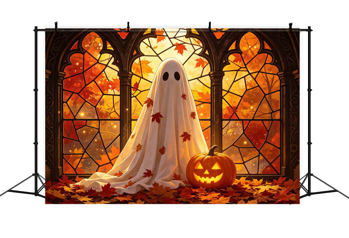 Geister-Buntglas-Hintergrund Herbst-Buntglas-Geister-Halloween-Hintergründe GQ67-107