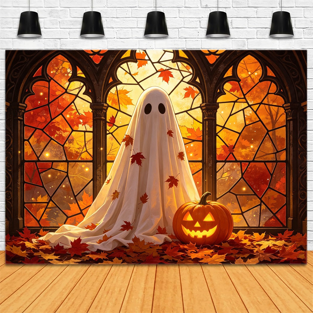 Geister-Buntglas-Hintergrund Herbst-Buntglas-Geister-Halloween-Hintergründe GQ67-107