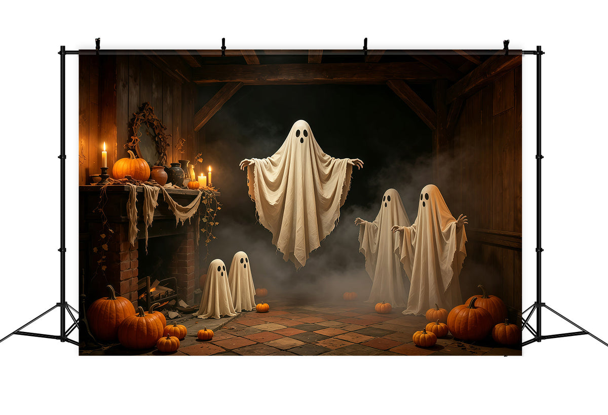 Halloween-Geisterkulisse Schwebende Versammlung Im Kerzenschein Gotische Halloween-Kulisse GQ67-81
