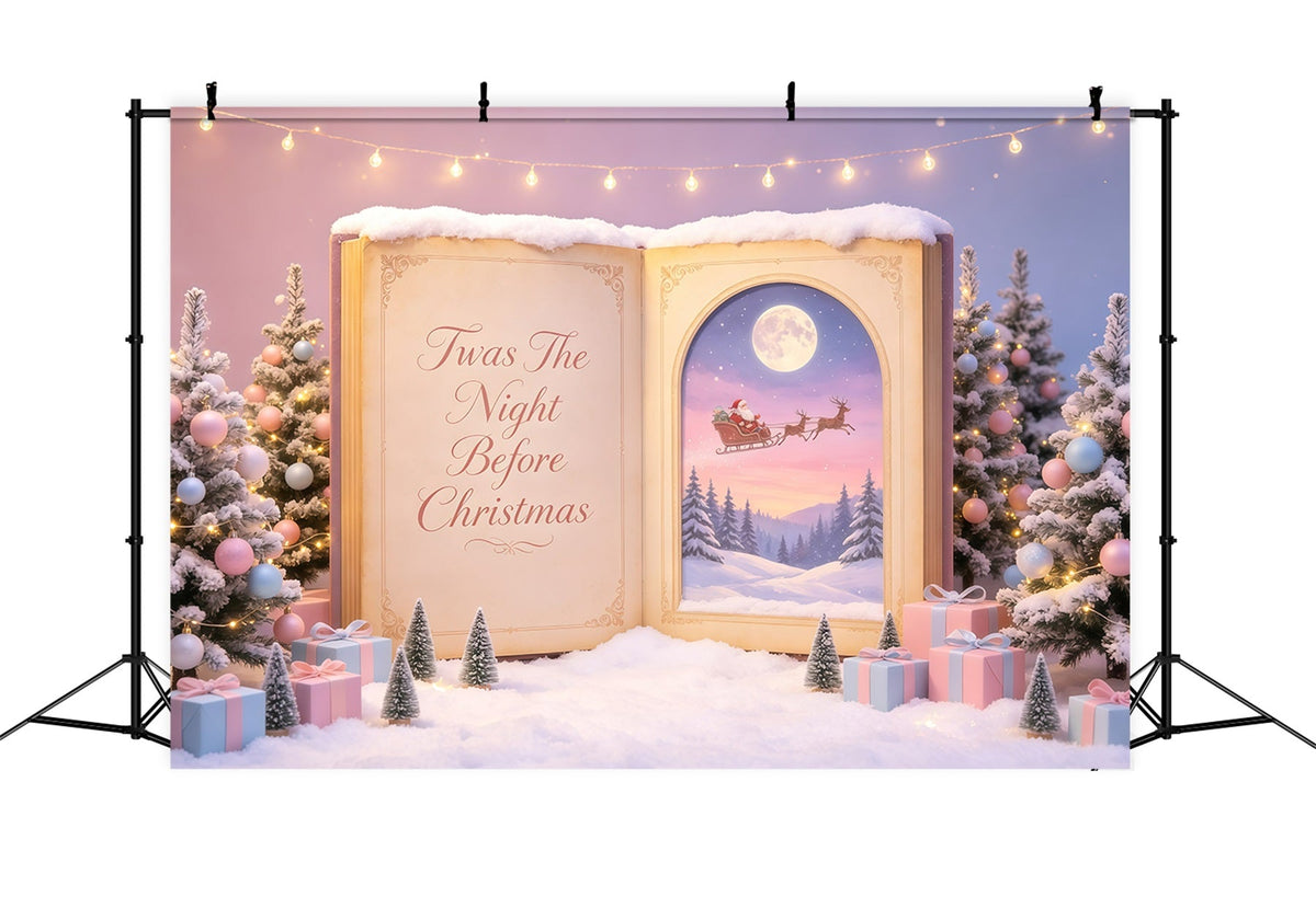 Magische Weihnachtskulisse Bilderbuch Weihnachtsmann Winterbuch Weihnachtshintergrund GQ68-119