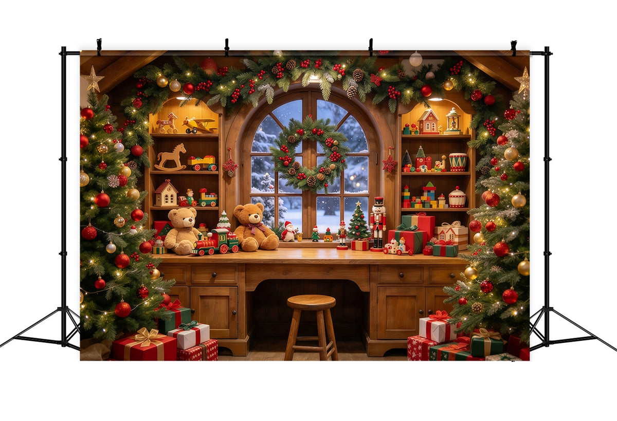 Santa Werkstatt Hintergrund Gemütlicher Spielzeugraum Innenraum GQ69-109