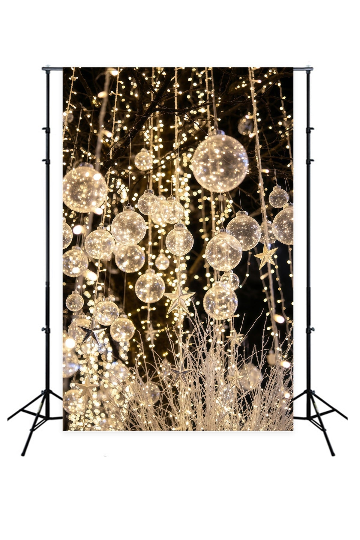 Weihnachtsbeleuchtung-Hintergrund Leuchtender Kristallschmuck Weihnachts-Fotohintergründe GQ69-30