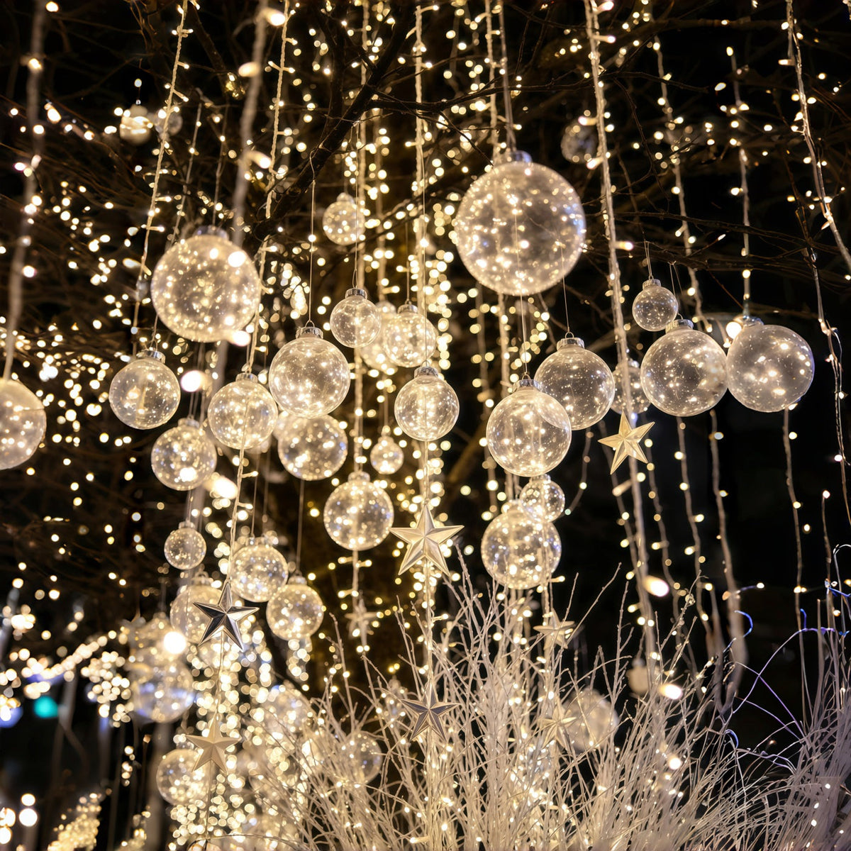 Weihnachtsbeleuchtung-Hintergrund Leuchtender Kristallschmuck Weihnachts-Fotohintergründe GQ69-30