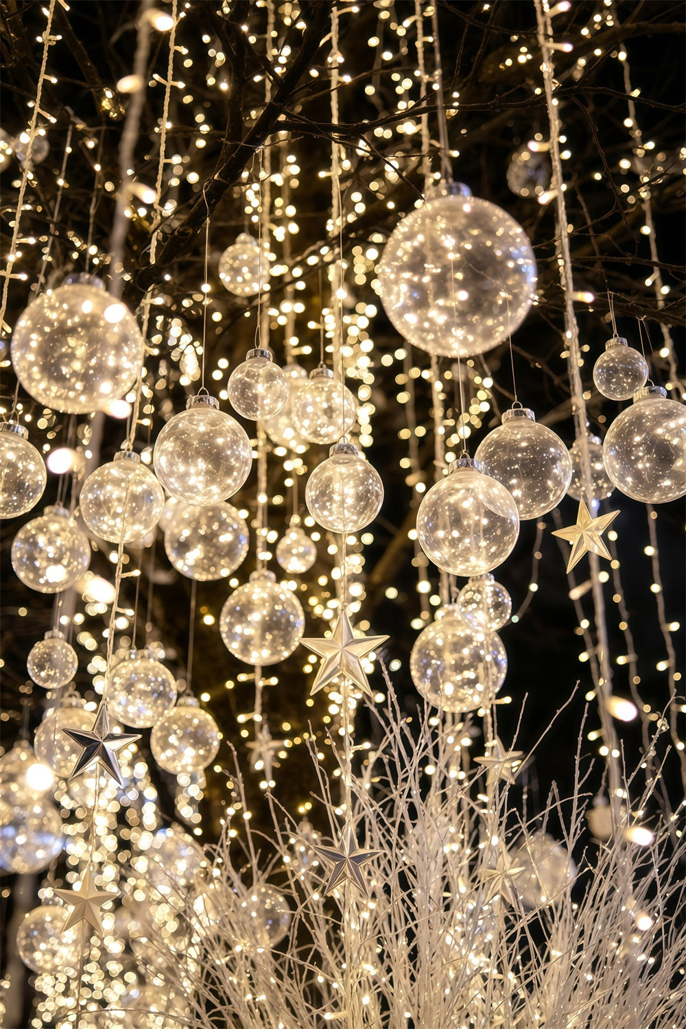 Weihnachtsbeleuchtung-Hintergrund Leuchtender Kristallschmuck Weihnachts-Fotohintergründe GQ69-30