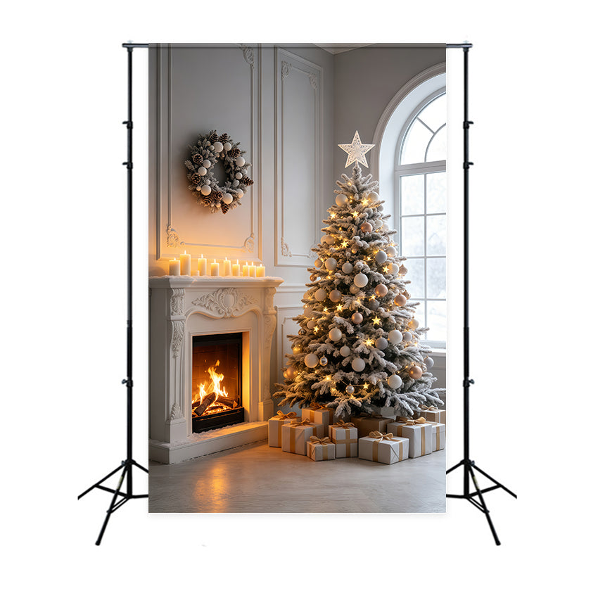 Weihnachtskulisse Elegantes Kaminzimmer Weihnachts-Fotohintergründe GQ69-42