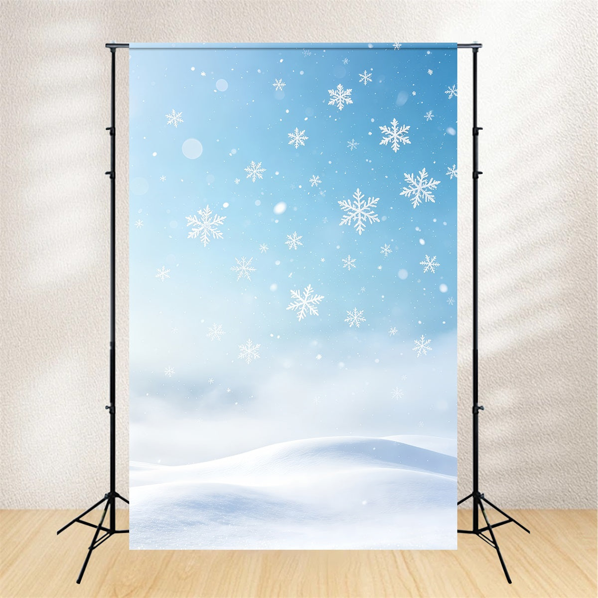Weihnachtsschneeflocken-Hintergrund Schnee Winterhimmel Bokeh Weihnachtliche Musselin-Hintergründe GQ69-55
