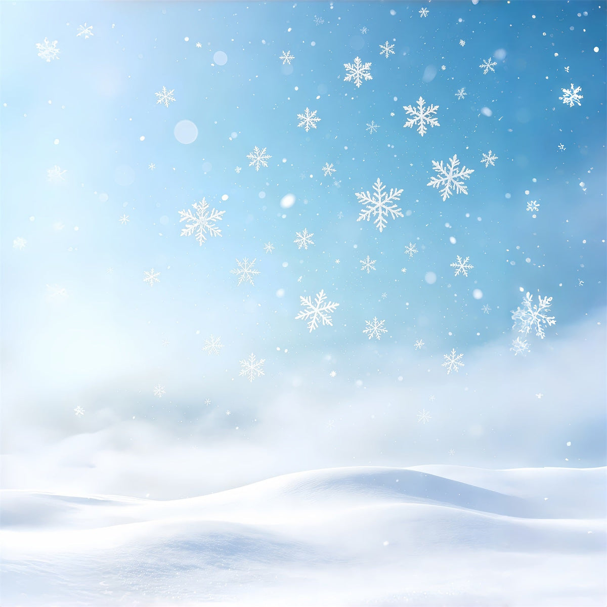 Weihnachtsschneeflocken-Hintergrund Schnee Winterhimmel Bokeh Weihnachtliche Musselin-Hintergründe GQ69-55