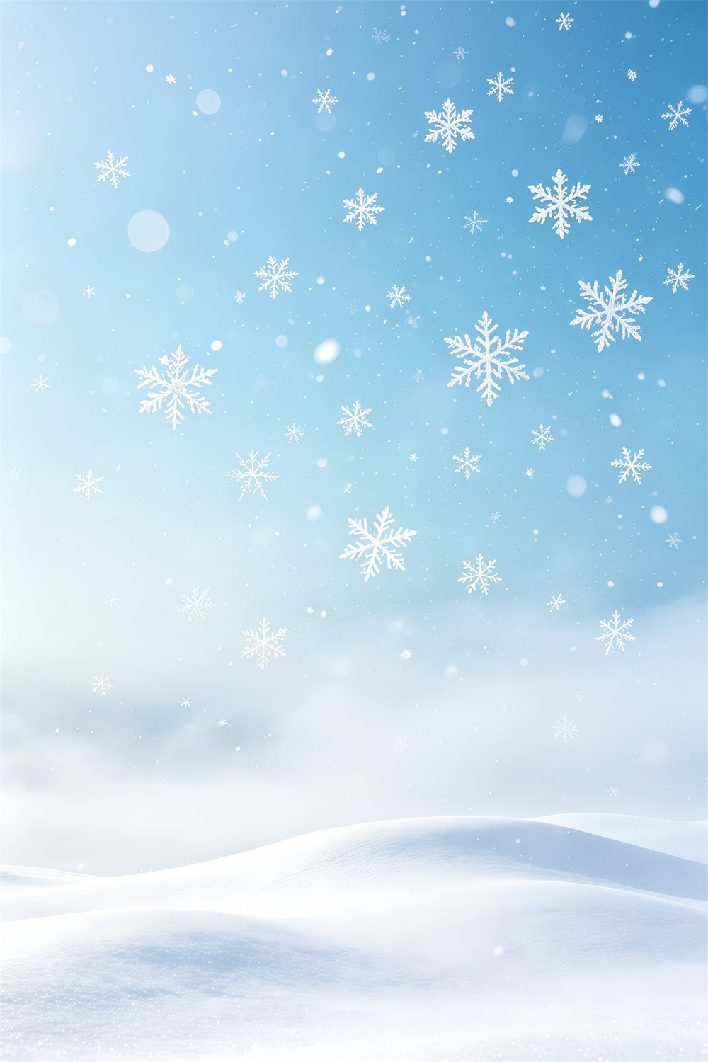 Weihnachtsschneeflocken-Hintergrund Schnee Winterhimmel Bokeh Weihnachtliche Musselin-Hintergründe GQ69-55