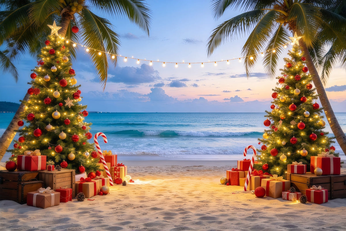 Australischer Weihnachtshintergrund Tropischer Strand Weihnachtsbaum GQ69-78