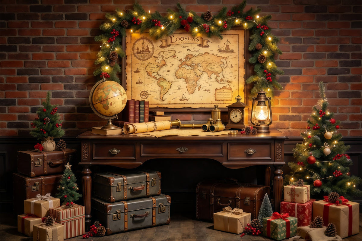 Weihnachten Rund Um Die Welt Hintergrund Vintage Reisekarte GQ69-82