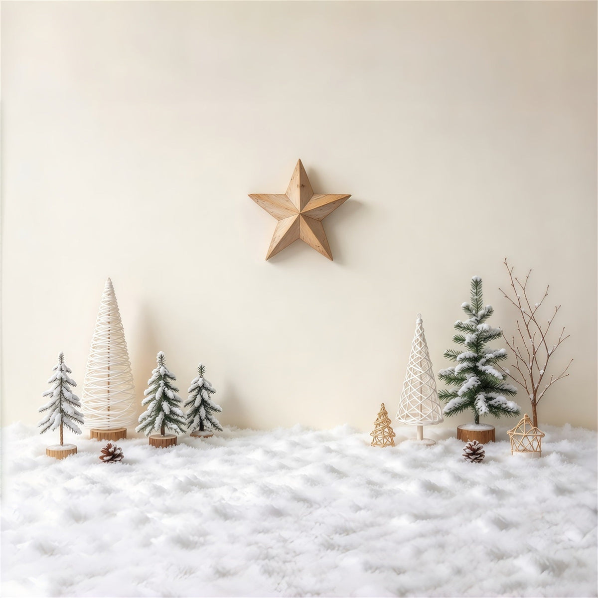 Minimalistischer Weihnachtshintergrund Winterstern Dekoration GQ69-86
