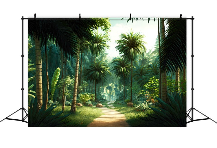 Tropische Fotokulisse Tropischer Dschungelpfad Sommerhintergrund GTY3-289