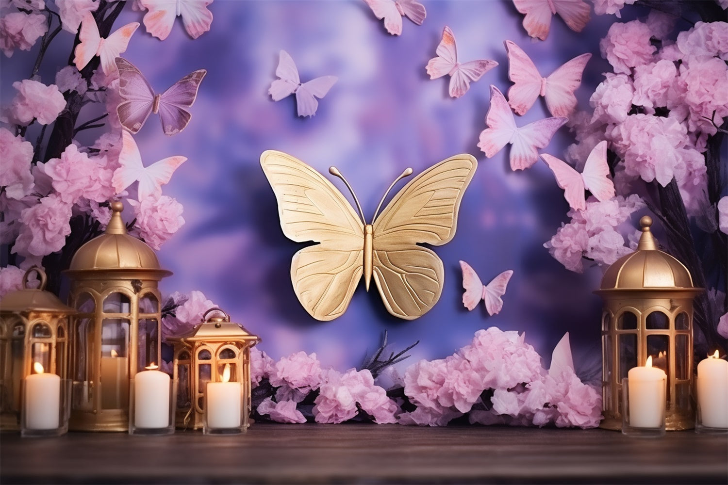 Sommer Backdrops Lila Schmetterling Glow Fantasy Backdrop GTY3-397