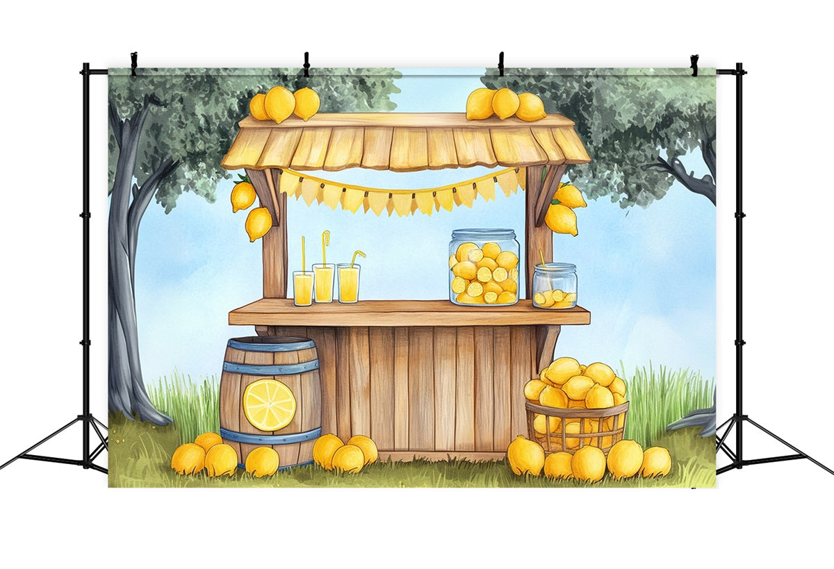 Zitrone Backdrop Zitronenbaum Garten Sommer Backdrop GTY3-406