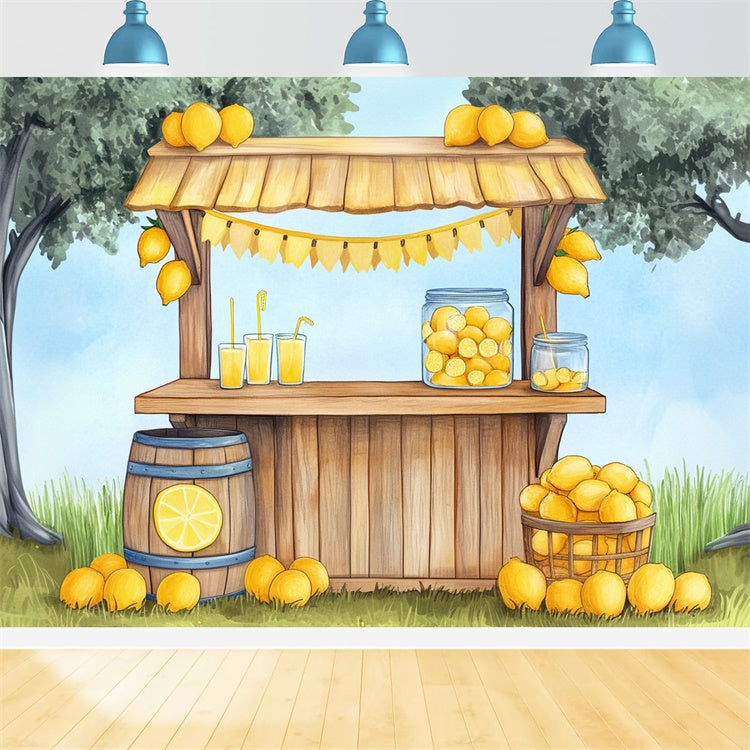 Zitrone Backdrop Zitronenbaum Garten Sommer Backdrop GTY3-406