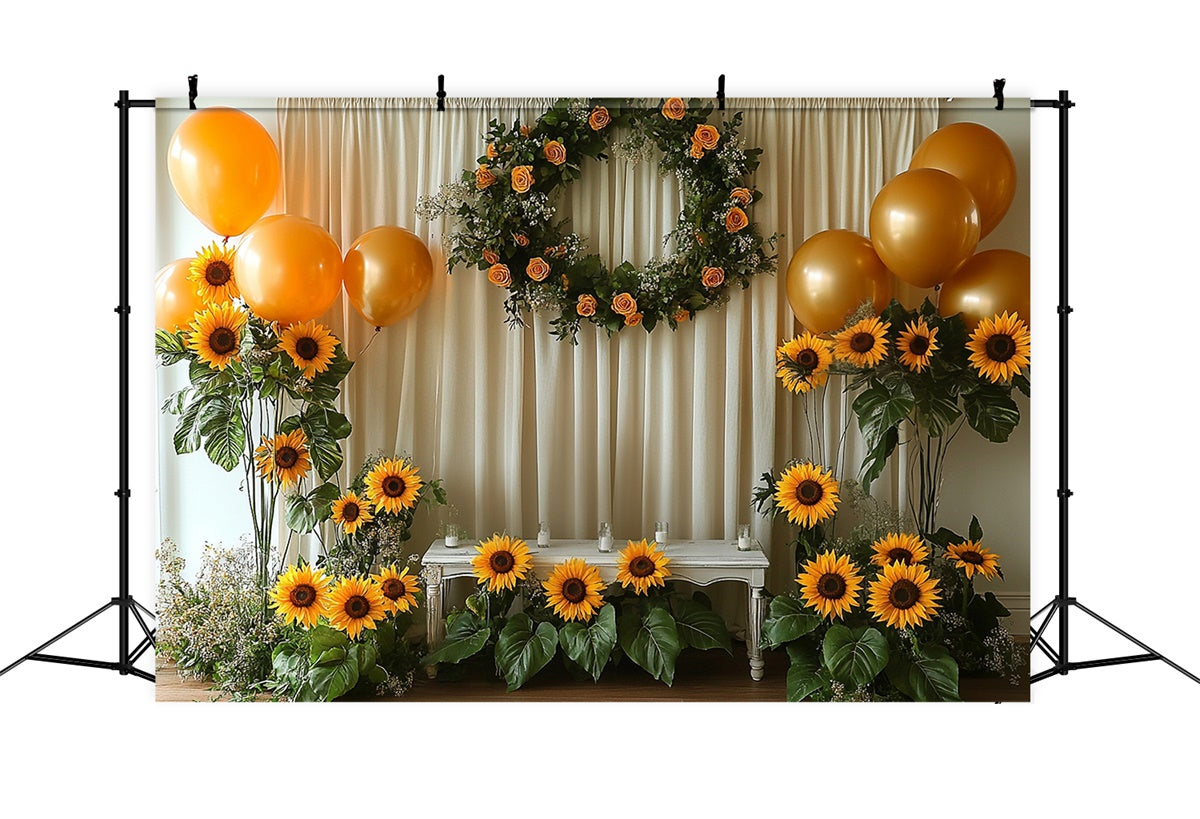 Sommer Fotokulisse Sonnenblume Party Ballons Kulisse GTY3-407