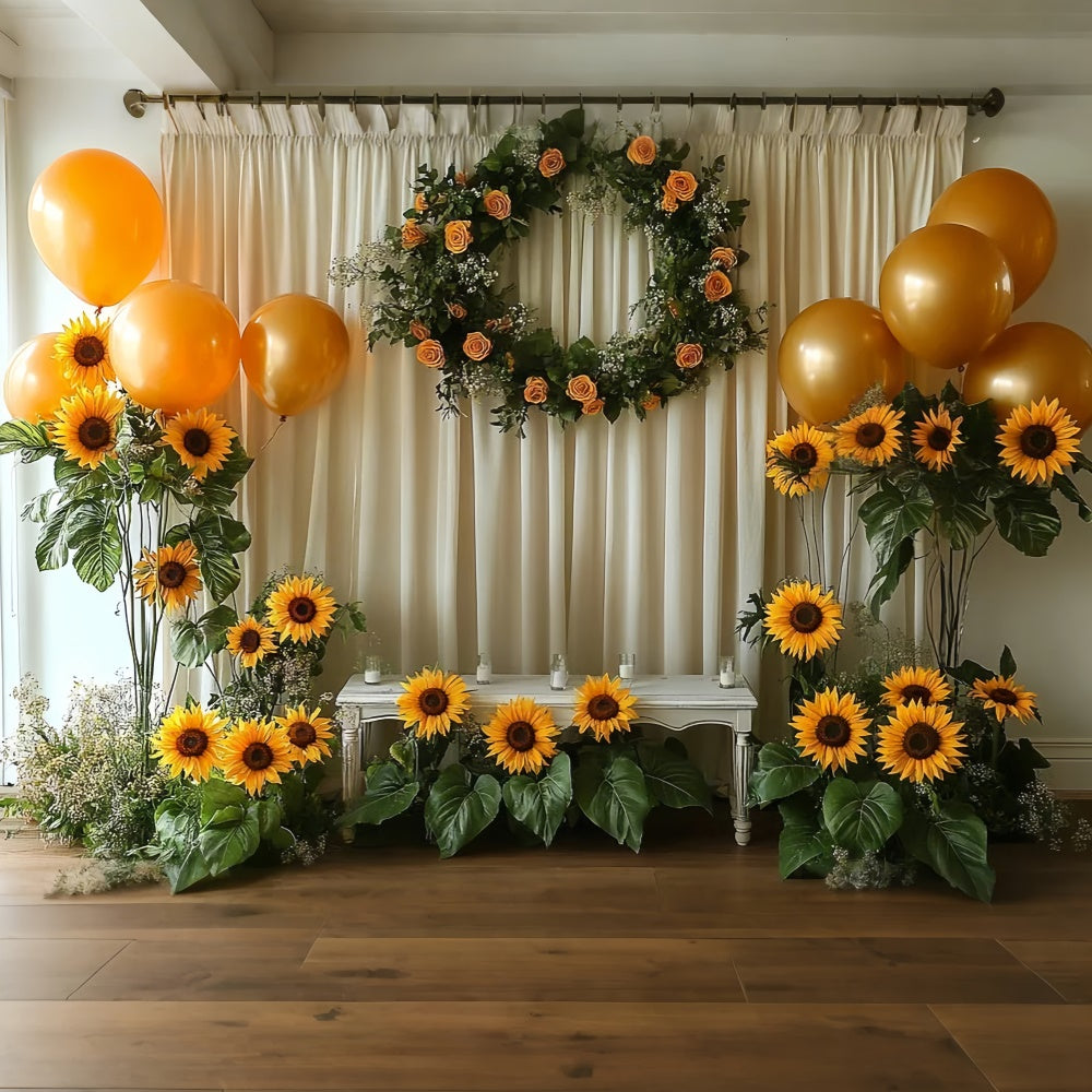 Sommer Fotokulisse Sonnenblume Party Ballons Kulisse GTY3-407
