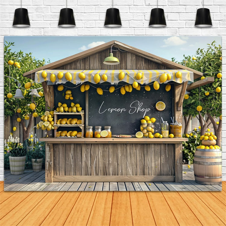 Zitrone Backdrop Rustikaler Zitronensaft Markt Sommer Backdrop GTY3-408