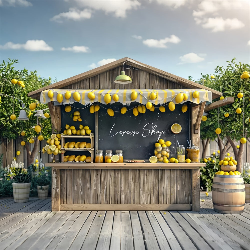 Zitrone Backdrop Rustikaler Zitronensaft Markt Sommer Backdrop GTY3-408