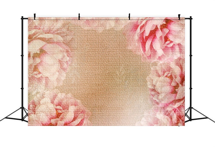Porträt-Hintergrundkulissen Vintage Floral Canvas Beige Hintergrund GTY3-82