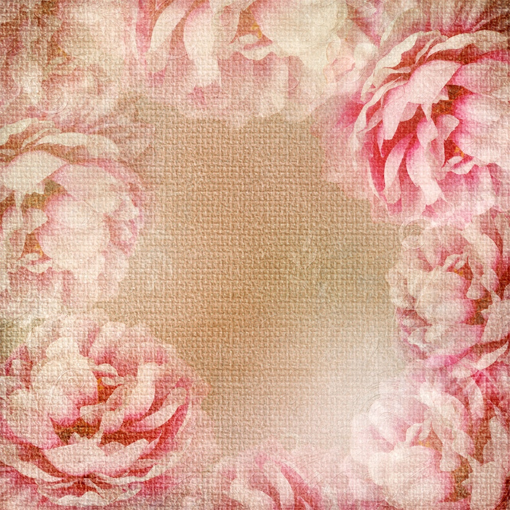 Porträt-Hintergrundkulissen Vintage Floral Canvas Beige Hintergrund GTY3-82