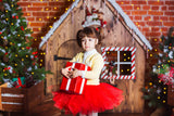 Weihnachtsholzhaus-Süßigkeits-Hintergrund HC101501