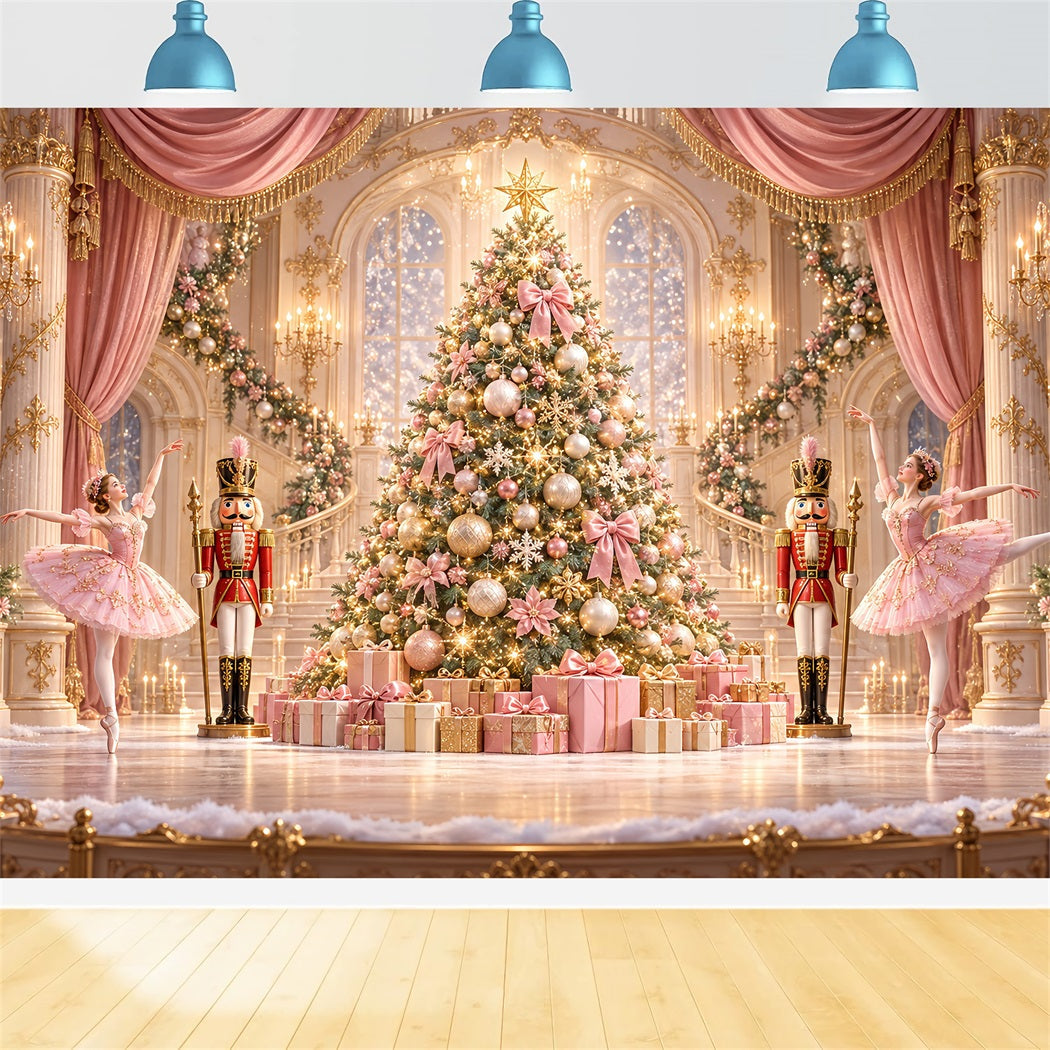 Nussknacker-Fotohintergrund Rosa Ballettsaal Bühne HQ610-173