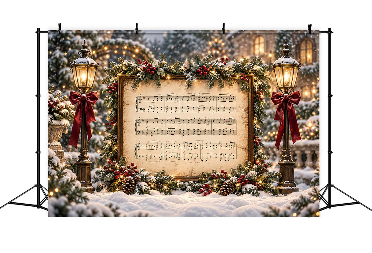 Weihnachtlicher Hintergrund Festliche Notenblätter Weihnachtslied HQ610-176