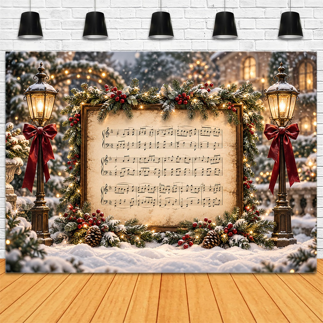 Weihnachtlicher Hintergrund Festliche Notenblätter Weihnachtslied HQ610-176